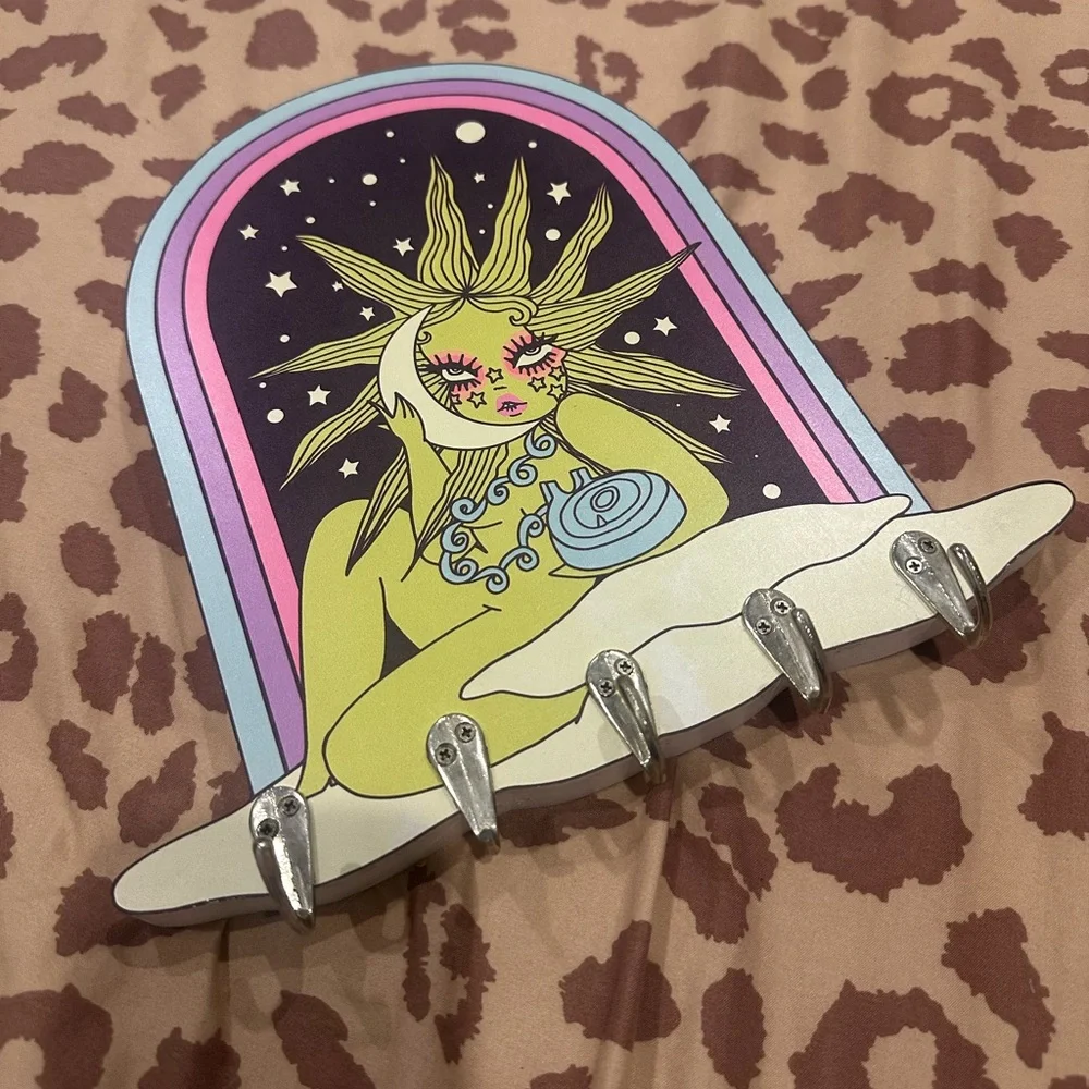 Valfre Sun & Moon Arch Wall Hook in Lime, Pink, Purple, Black